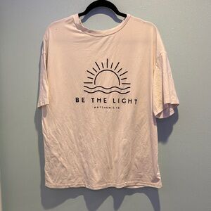SHEIN Cream Graphic Tee - Be The Light